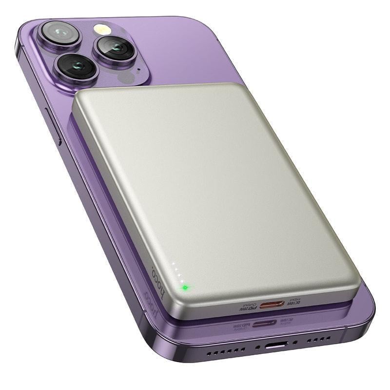 Повербанк беспроводной магнитный Hoco Q26 PD 20W/QC3.0 5000mAh Titanium Gold (38269)