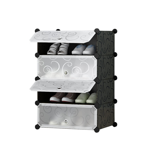 Шафа органайзер для взуття пластикова на 4 секції 37х37х73 см White (784780578)