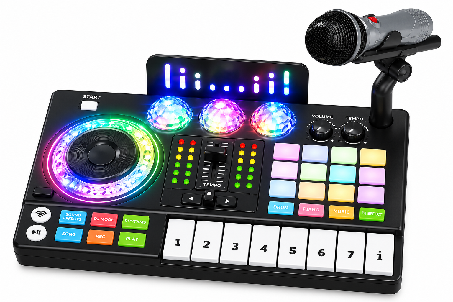 Детский DJ-пульт DJ Stage с микрофоном/Bluetooth и светом (2756)