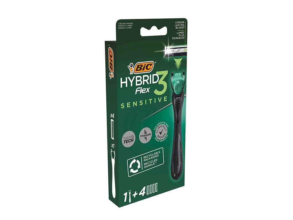 Станок для бритья BIC Flex3 Hibrid Sensitive + 4 картриджа (849411)