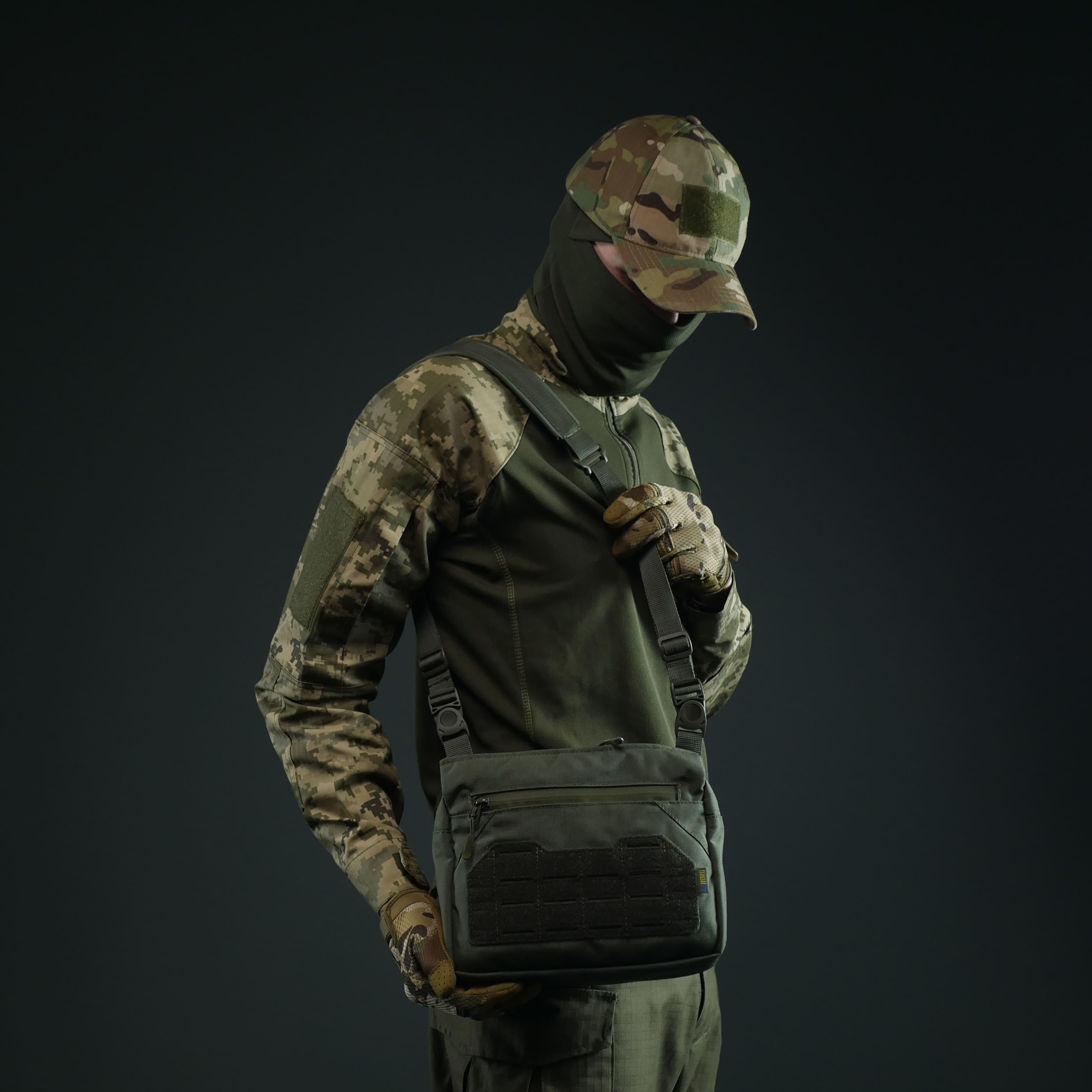 Сумка мужская через плечо Хаки - фото 10