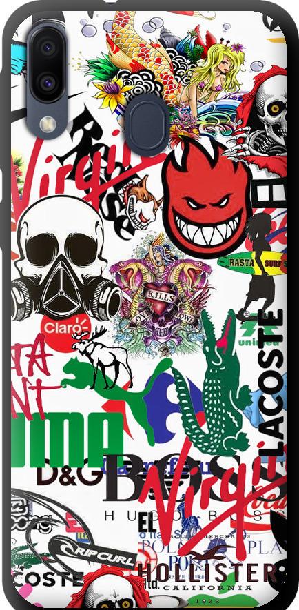 Чехол на Samsung Galaxy M20 Many different logos (4022b-1660-42517)