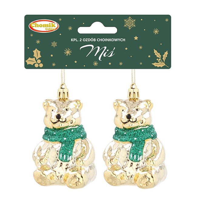 Набор новогодних подвесок Мишка 9 см 2 шт. (43226)