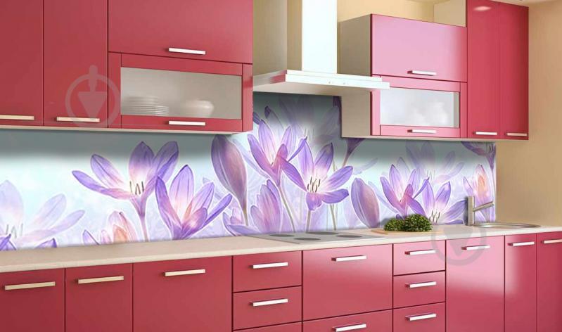 Наклейка виниловая кухонный фартук  Zatarga  "Сказочные крокусы"  650х2500 мм