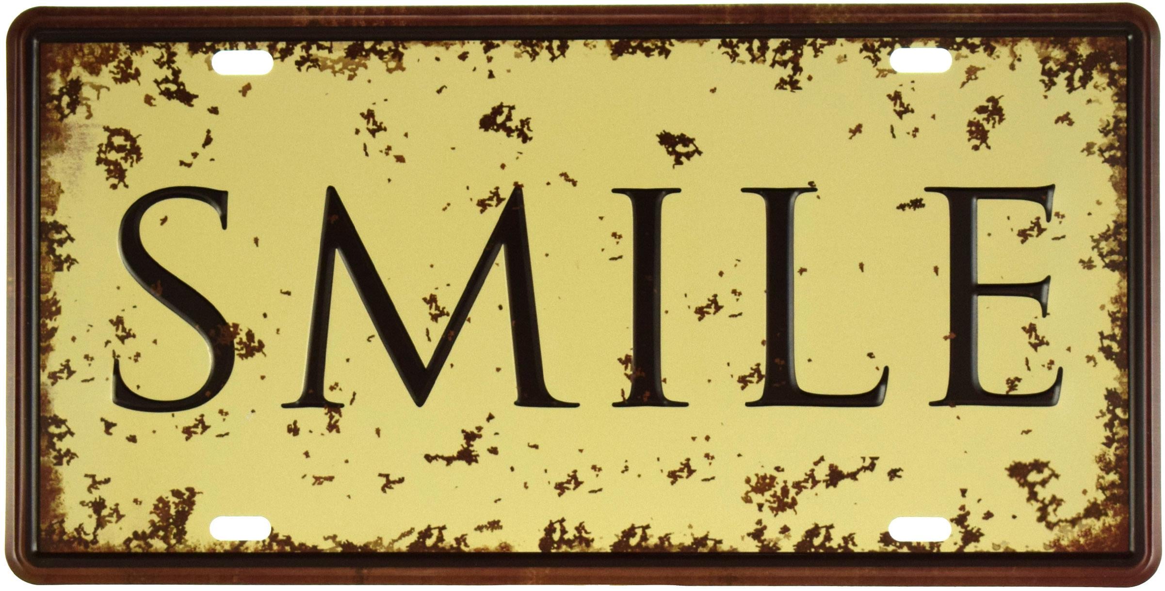 Табличка металлическая Улыбка/Smile 15x30 см