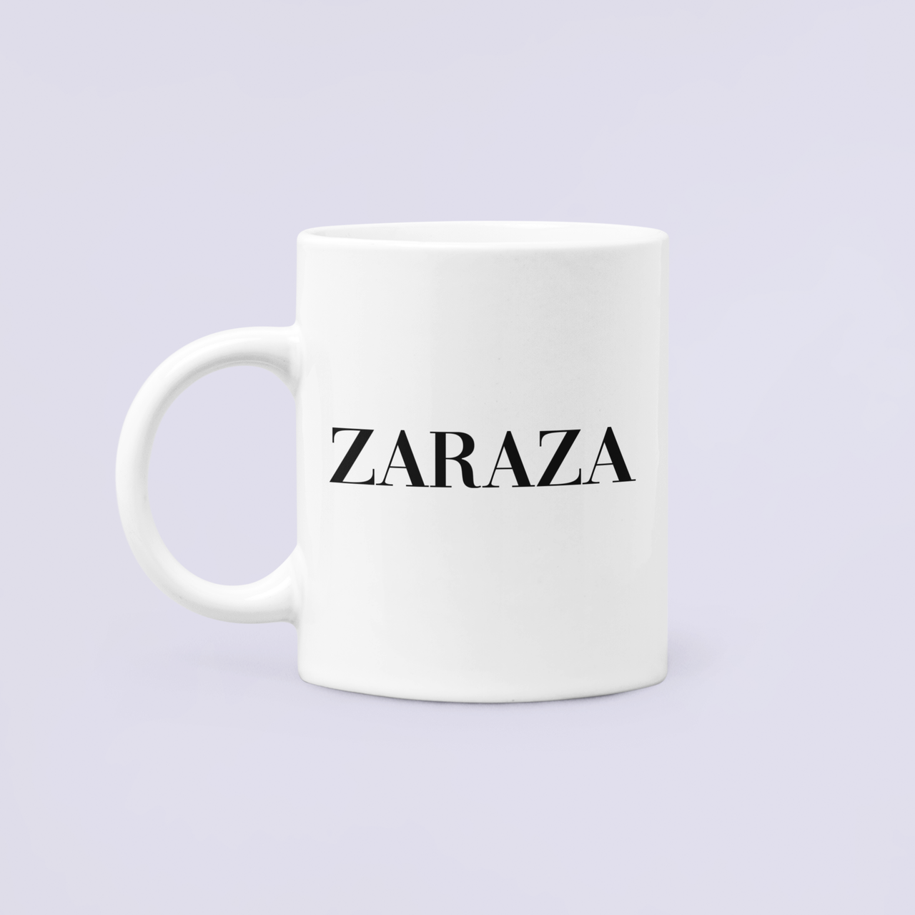 Чашка керамическая с принтом "ZARAZA" 330 мл Белый