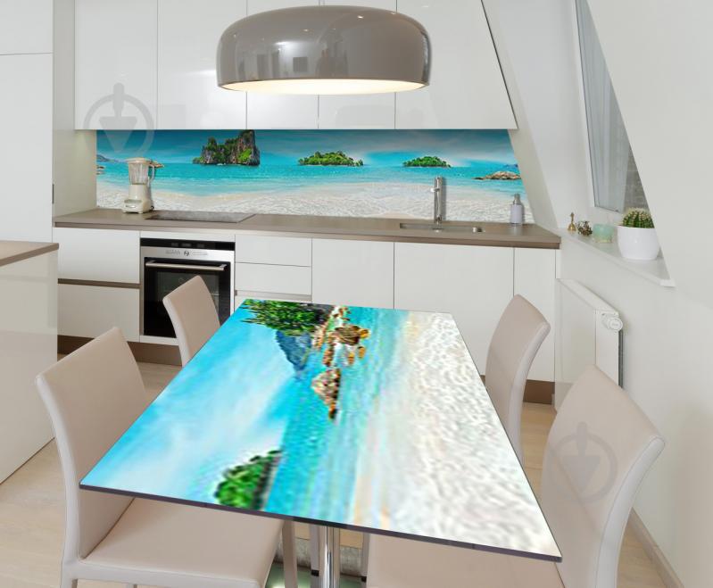Наклейка 3Д вінілова на стіл Zatarga «Соковиті острови» 600х1200 мм для будинків, квартир, столів, кав'ярень