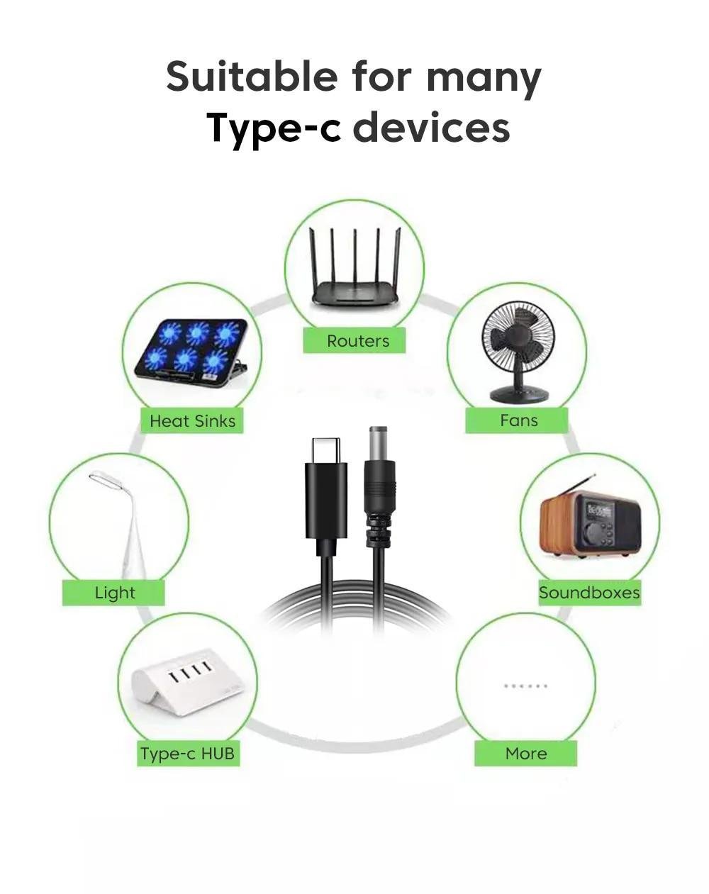 Кабель для заряджання ноутбука від повербанка з набором перехідників USB-C DC 65W (PDDC-65w-kit-2) - фото 7