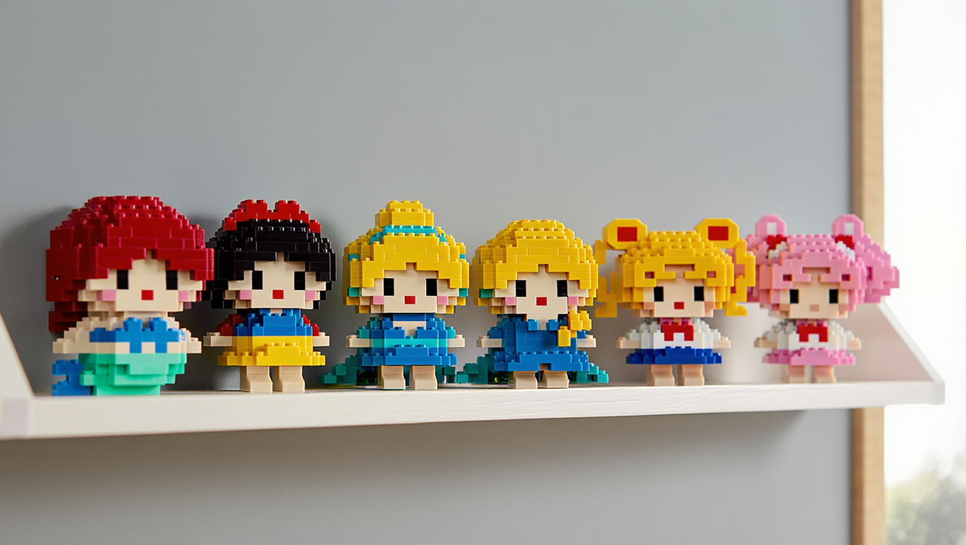 Конструктор Набор принцесс BRICKS Эльза Ледяное сердце Белоснежка Ариэль Русалочка Золушка Сейлор Мун Чибиуса 1074 детали 6 шт. - фото 4