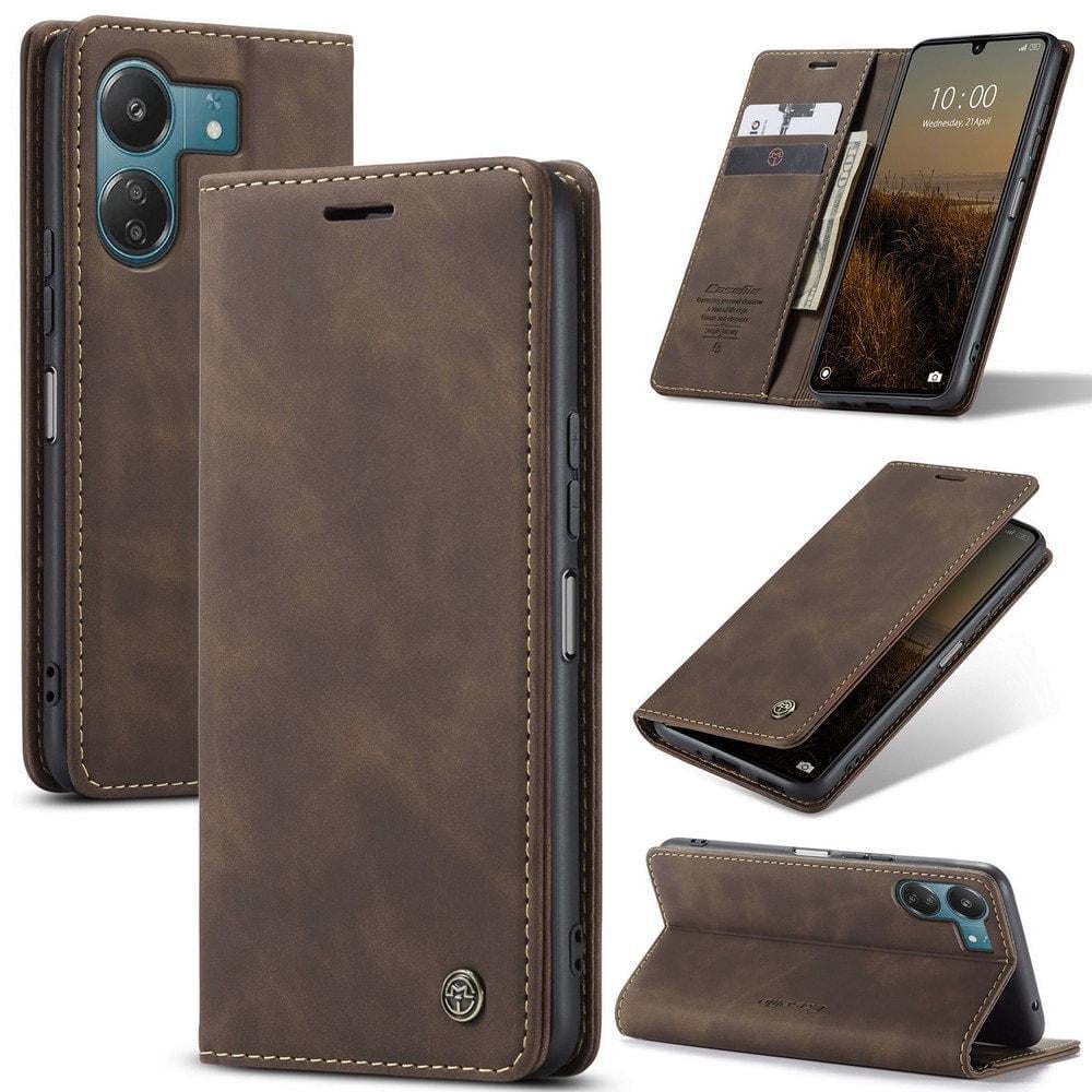 Чехол книжка с магнитом Xiaomi Redmi 13C CaseMe Dark Brown (35388-05)