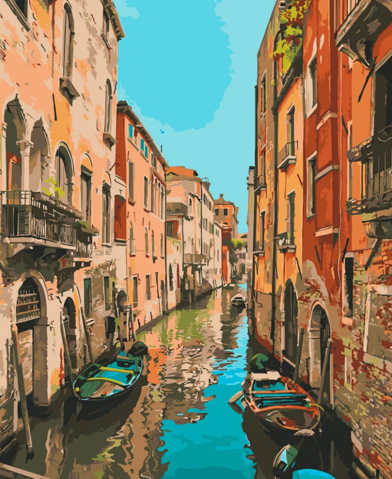Картина по номерам Strateg Венецианский канал 40x50 см (GS495)