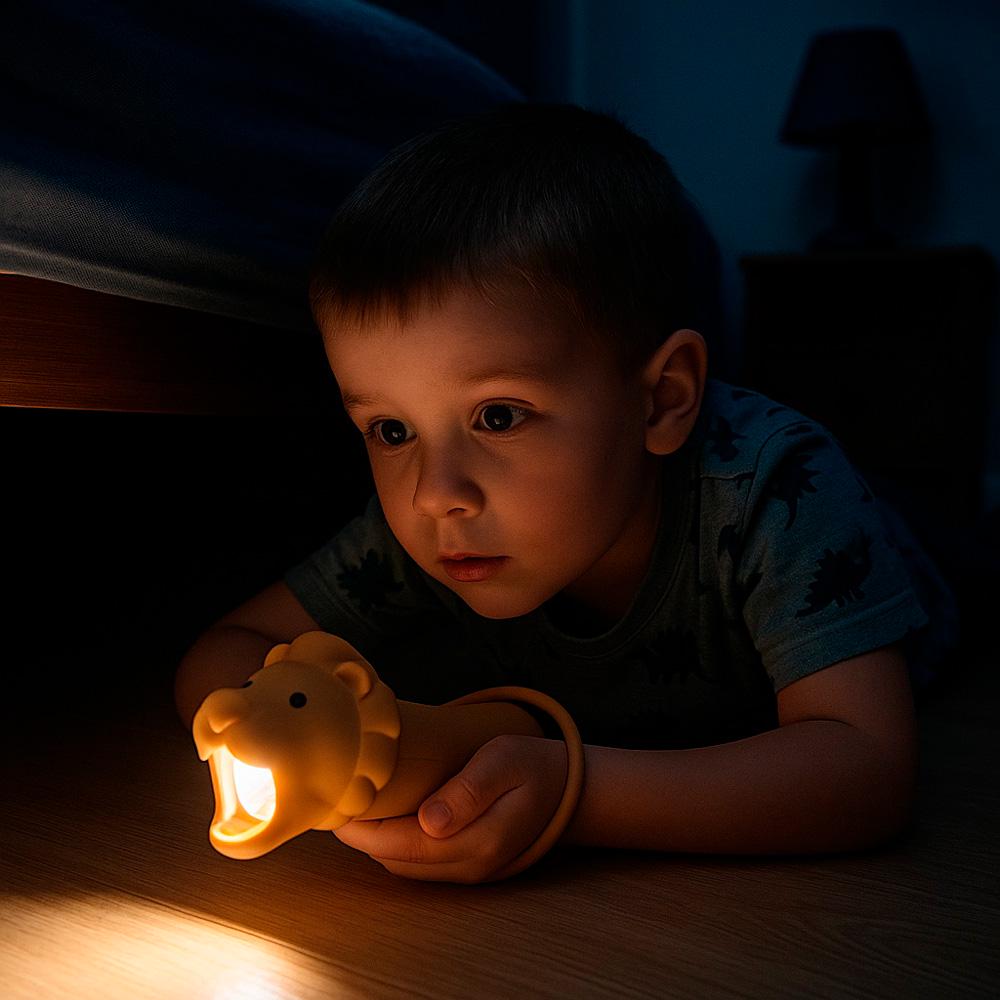 Ліхтарик дитячий LOSSO Лев силіконовий 3,5 Вт (541980335) - фото 6 Ліхтарик дитячий LOSSO Лев силіконовий 3,5 Вт (541980335) - фото 6