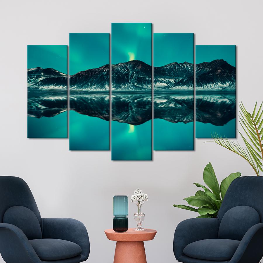 Картина природа Горное озеро Орора 187x119 см (A1130-5)