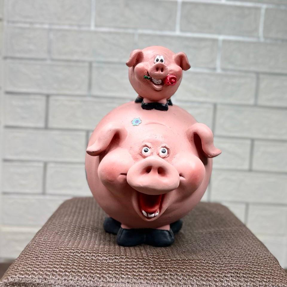 Копилка декоративная Свинки в цветочек Розовый (4205)