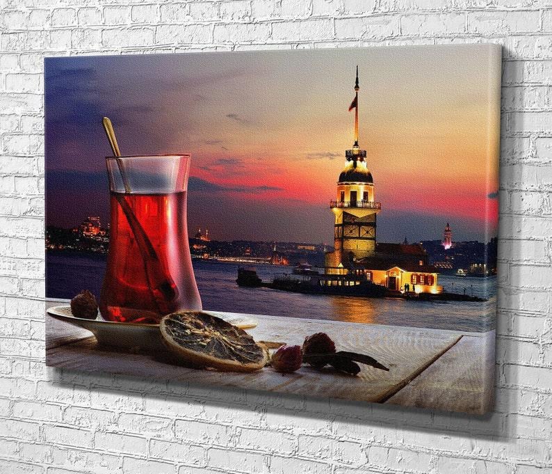 Картина для интерьера Вид на Девичью башню в Стамбуле 80x54 см (742) Картина для интерьера Вид на Девичью башню в Стамбуле 80x54 см (742)