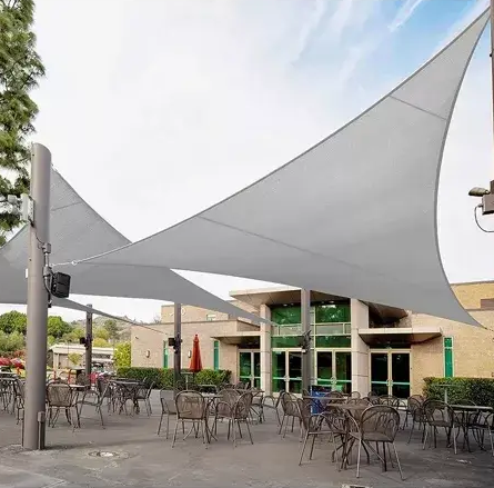 Тент сонцезахисний водонепроникний трикутний Оксфорд 3х3х4 м Сірий - фото 10 Тент сонцезахисний водонепроникний трикутний Оксфорд 3х3х4 м Сірий - фото 10