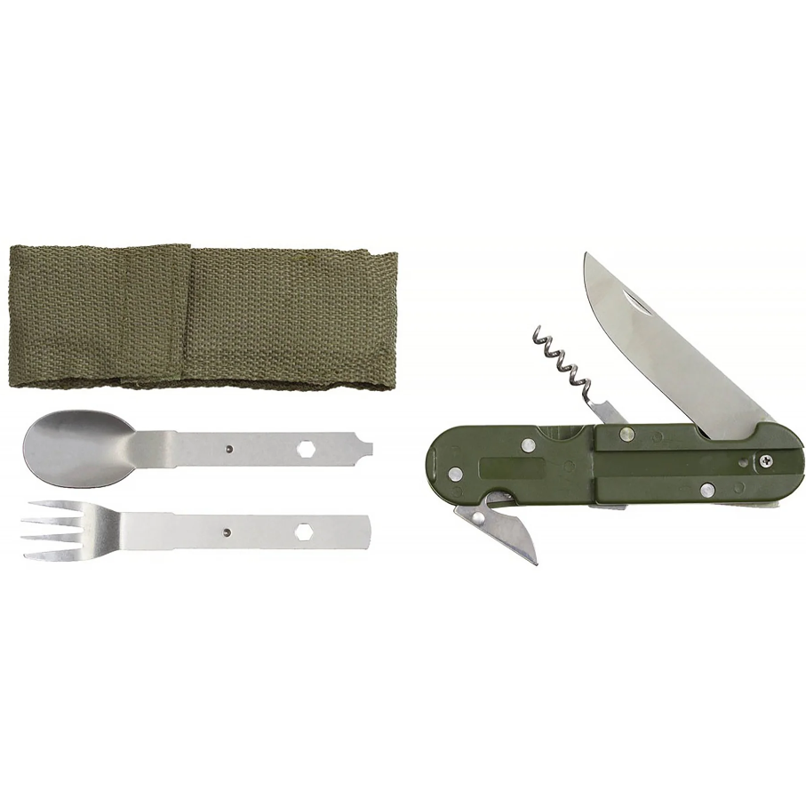 Набір туристичний MFH Cutlery Set столовий з чохлом Olive