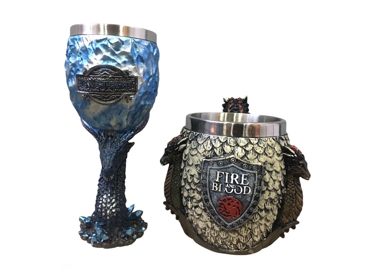 Подарочный набор Кружка и Бокал 3D Игра Престолов Fire And Blood 400/200мл Подарочный набор Кружка и Бокал 3D Игра Престолов Fire And Blood 400/200мл