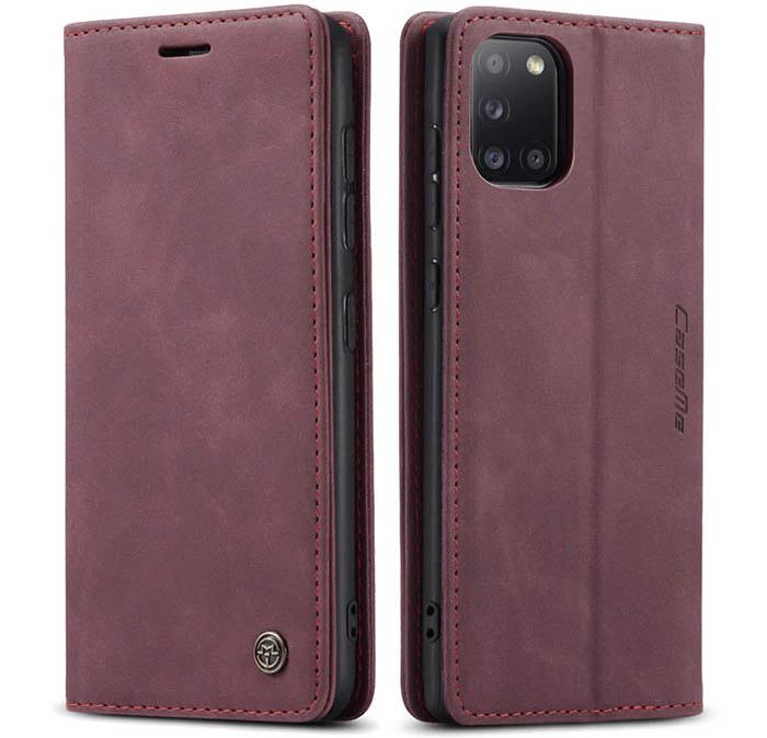 Чехол книжка с магнитом CaseMe на Samsung Galaxy A31 A315 Wine (15543-42)