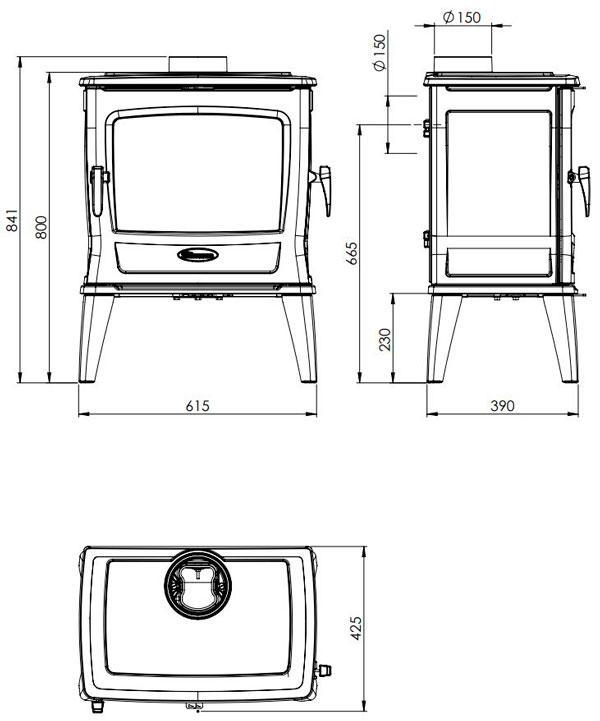 Печь-камин с дополнительной дверцей Dovre TAI 45 WD 9 кВт - фото 9