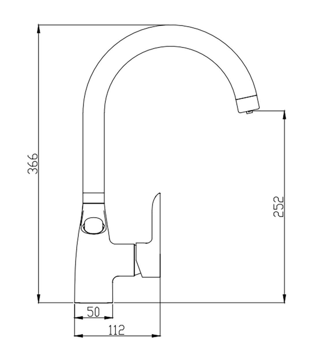 Змішувач для кухні Perla Leo одноважільний латунь (PBZ6902) - фото 2 Змішувач для кухні Perla Leo одноважільний латунь (PBZ6902) - фото 2