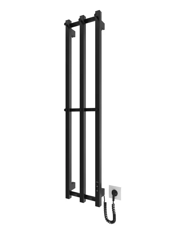 Полотенцесушитель электрический Mario HF Slim 1170х250 мм сухой ТЭН с таймер-регулятором Черный (2759996120)