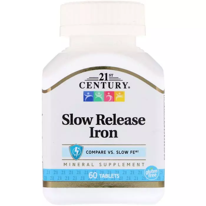 Железо медленного высвобождения 21st Century 60 таблеток (CEN27343)