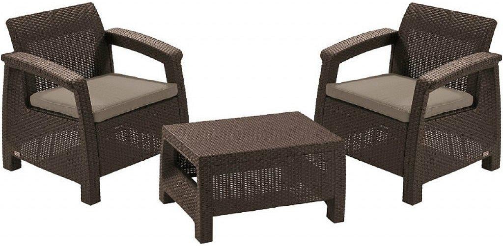 Набір садових меблів Keter Corfu set Коричневий (2323)