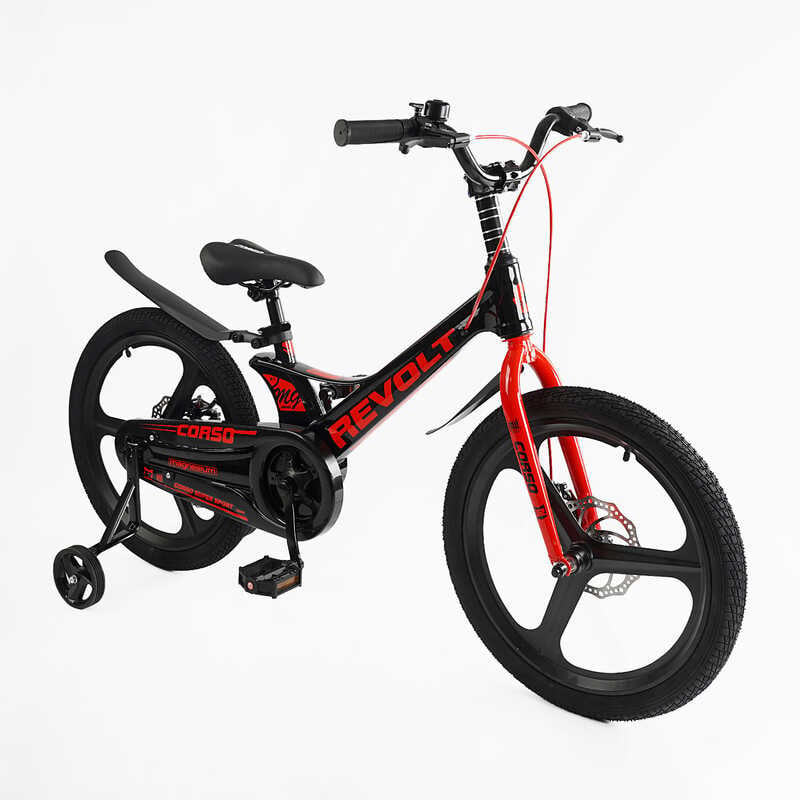 Велосипед Corso REVOLT 20" 2-х колесный магниевая рама/дисковые тормоза/собран на 75% Black/Red (163948)