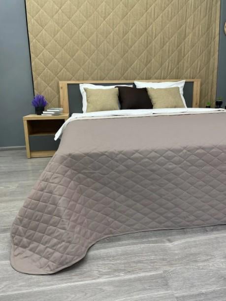 Покривало двостороннє Decorator Ultra Sonic Microfiber 180х215 см Сіро-коричневий/Бежевий (85-017) - фото 2 Покривало двостороннє Decorator Ultra Sonic Microfiber 180х215 см Сіро-коричневий/Бежевий (85-017) - фото 2