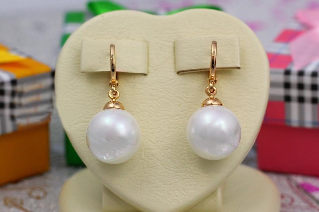 Серьги Xuping Jewelry Жемчужина 12 мм Золотистый