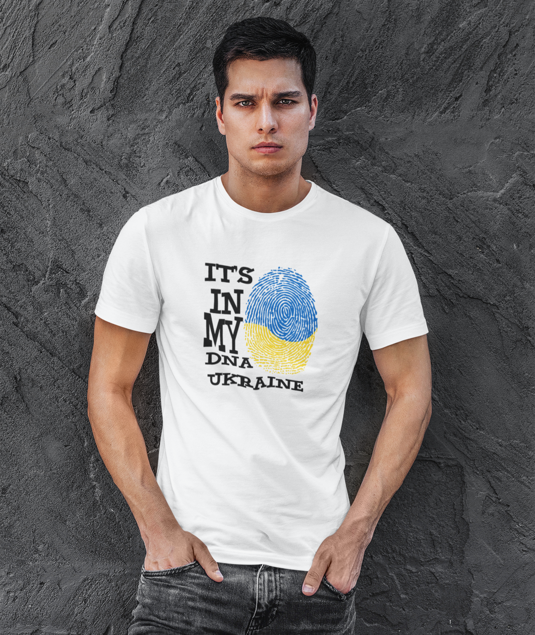 Футболка чоловіча Mishe 11000131 з принтом Патріотичним S Білий (75212811)