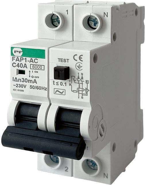 Дифференциальный автомат Промфактор FAP1-AC C40 30 мА 2P 6 кА (3016606259)