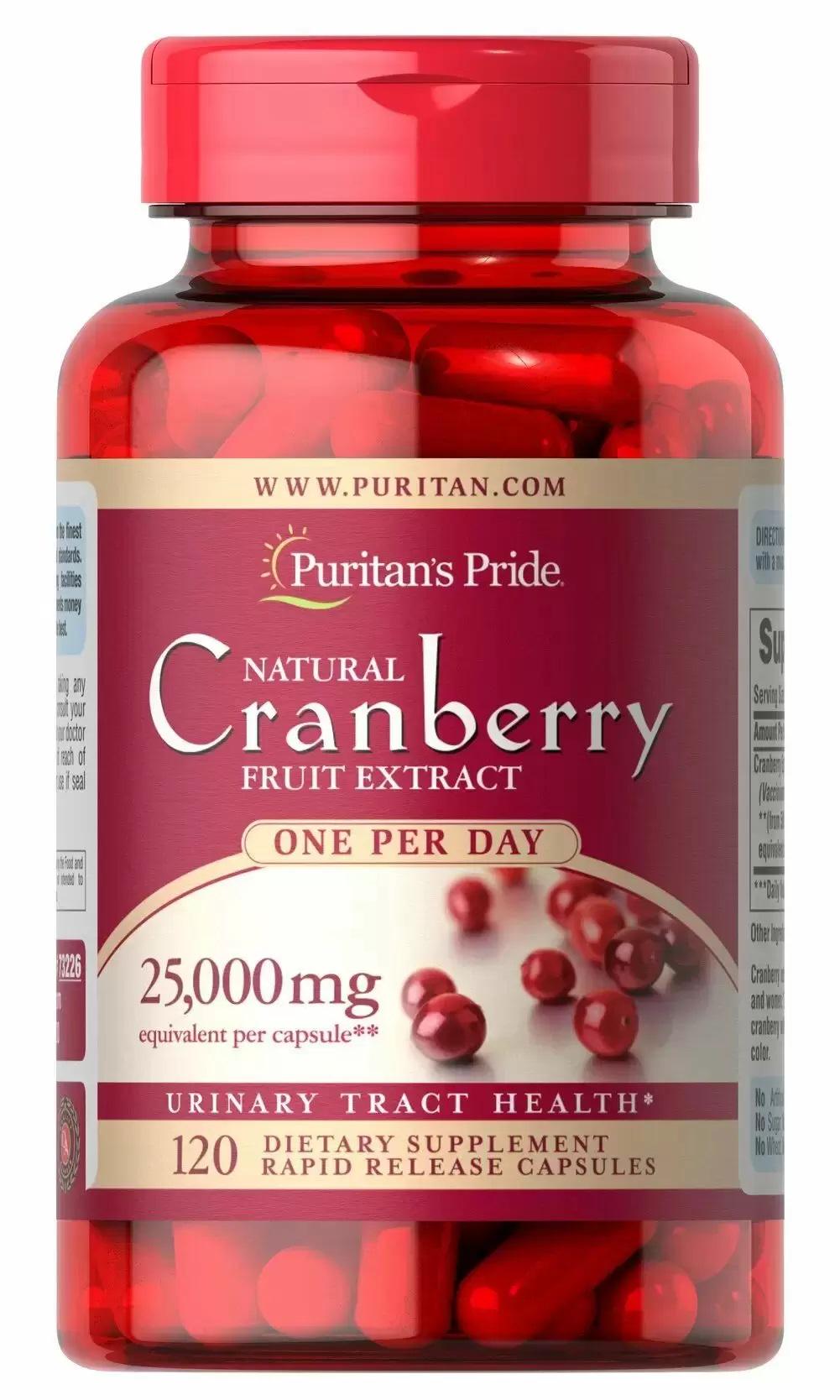 Журавлина Puritan's Pride Cranberry Friut Concentrate 25000 мг One per Day 120 Caps