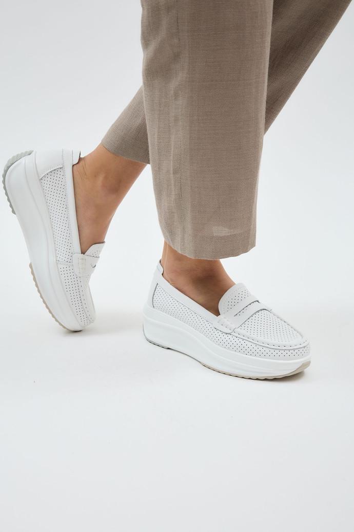 Мокасини жіночі LONZA шкіряні р. 42 Білий (198397) - фото 5