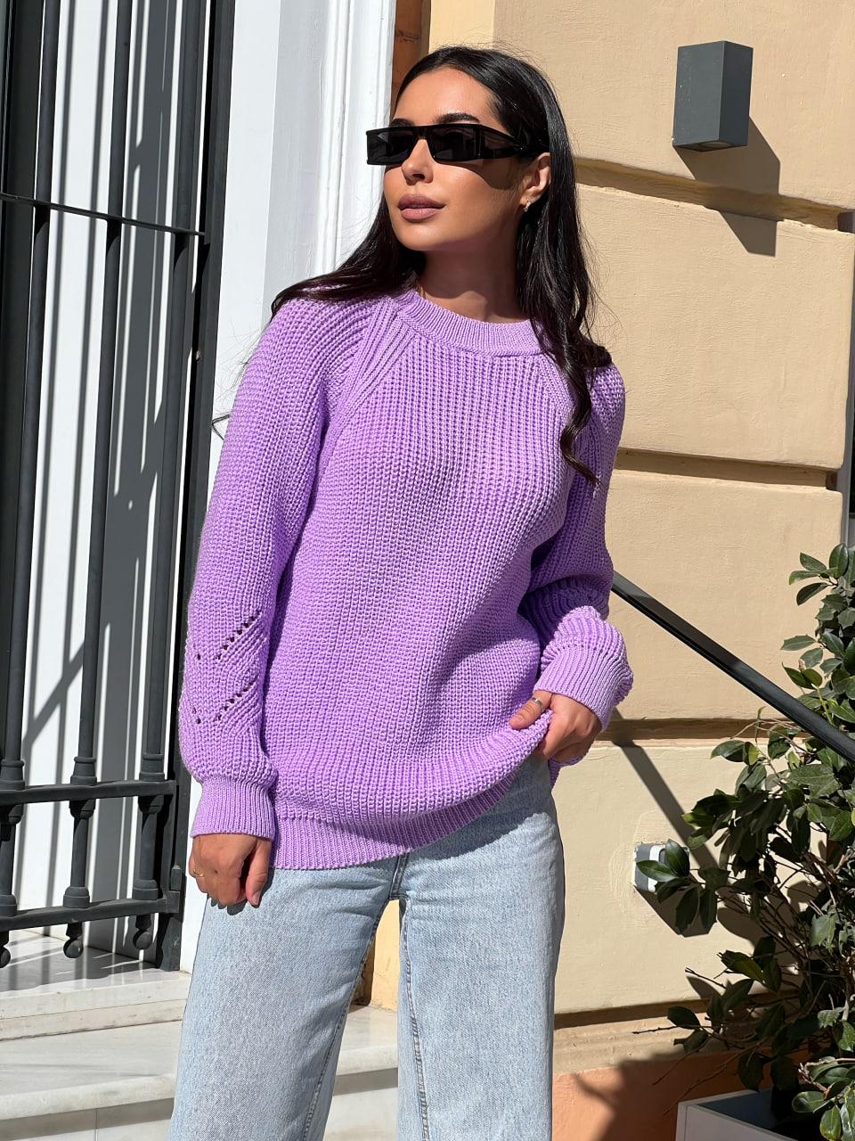 Свитер женский Соня оверсайз р. 42 Сиреневый (222-нс)