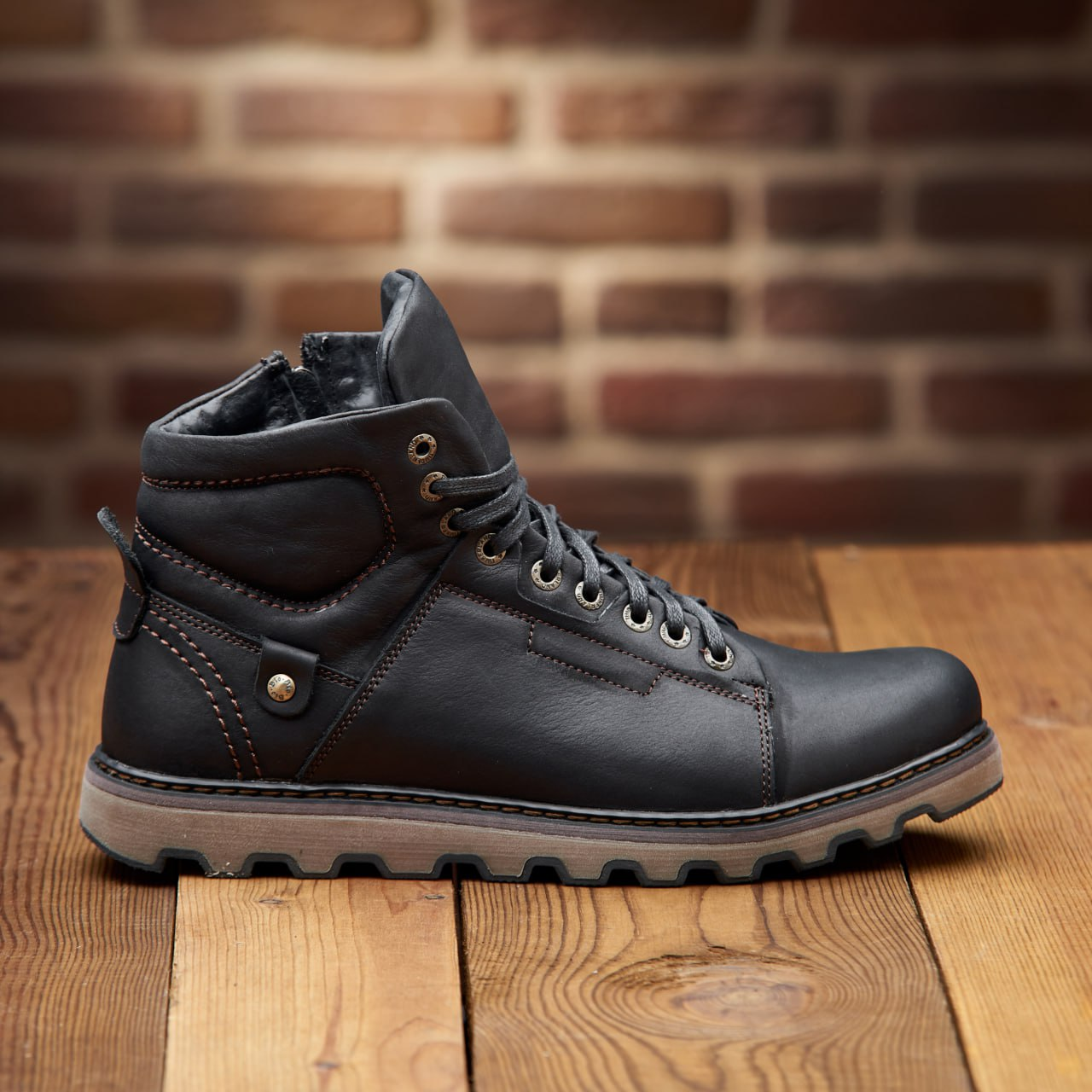 Черевики чоловічі зимові утеплені на хутрі р. 40 26,5 см Чорний (30241141) - фото 5