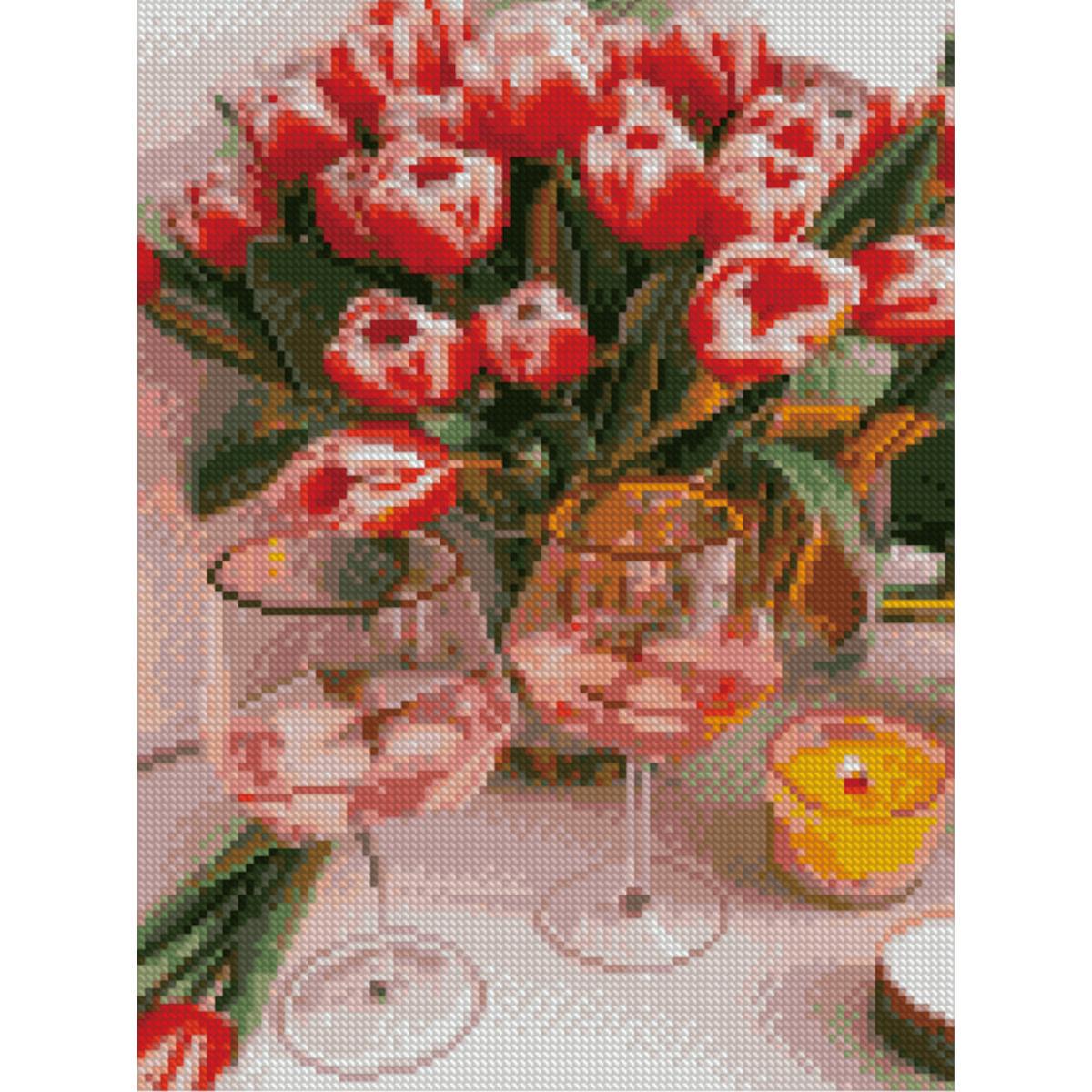 Алмазная мозаика Strateg Летние коктейли 30х40 см (Str-HX128)