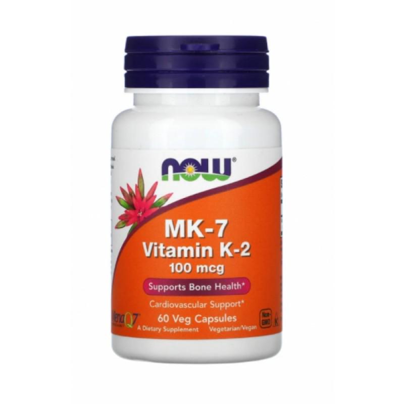 Вітаміни Now Foods К2 МК-7 Vitamin K-2 100 мкг 60 капс. (NOW-00992)