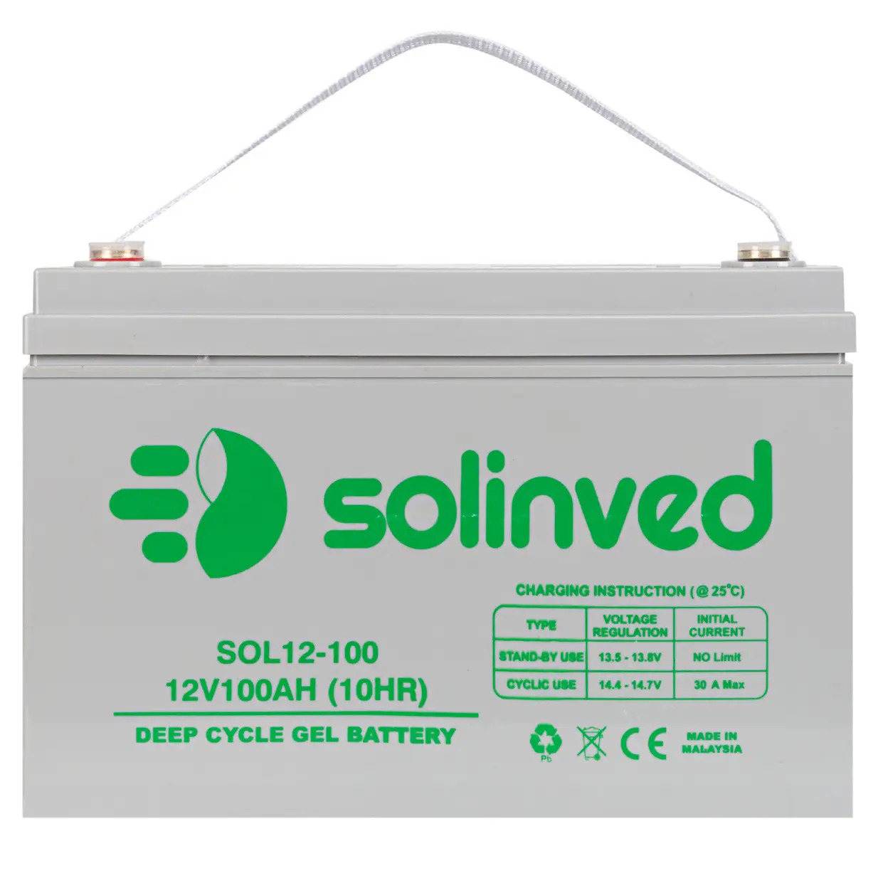 Акумулятор гелевий Solinved 100 Ah 12 В - фото 2