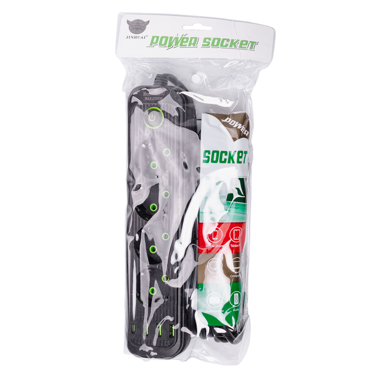 Фільтр мережевий HP-5-14 4,35 м на 4 розетки з 3 USB 1 Type-C та кнопкою відключення (A-034375) - фото 8