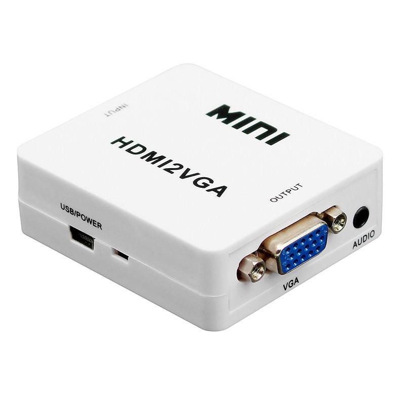 Конвертер переходник видеосигнала Rias HDMI к VGA аудио mini White (3_00897) - фото 1