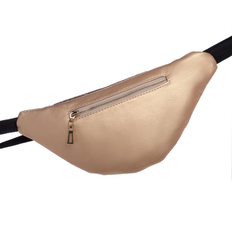 Сумка бананка на пояс Hoso MSH с гллитером 33x14x5 см Золотой