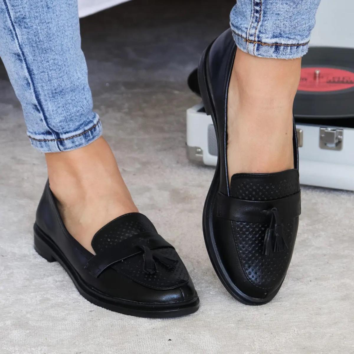 Лоферы женские Fashion р. 37 24 см Черный (3149)