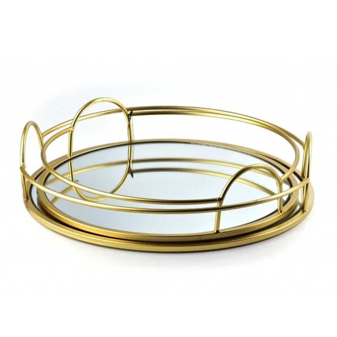 Комплект металевих круглих підносів Flora Lucas 2 шт. (35517) - фото 2 Комплект металевих круглих підносів Flora Lucas 2 шт. (35517) - фото 2