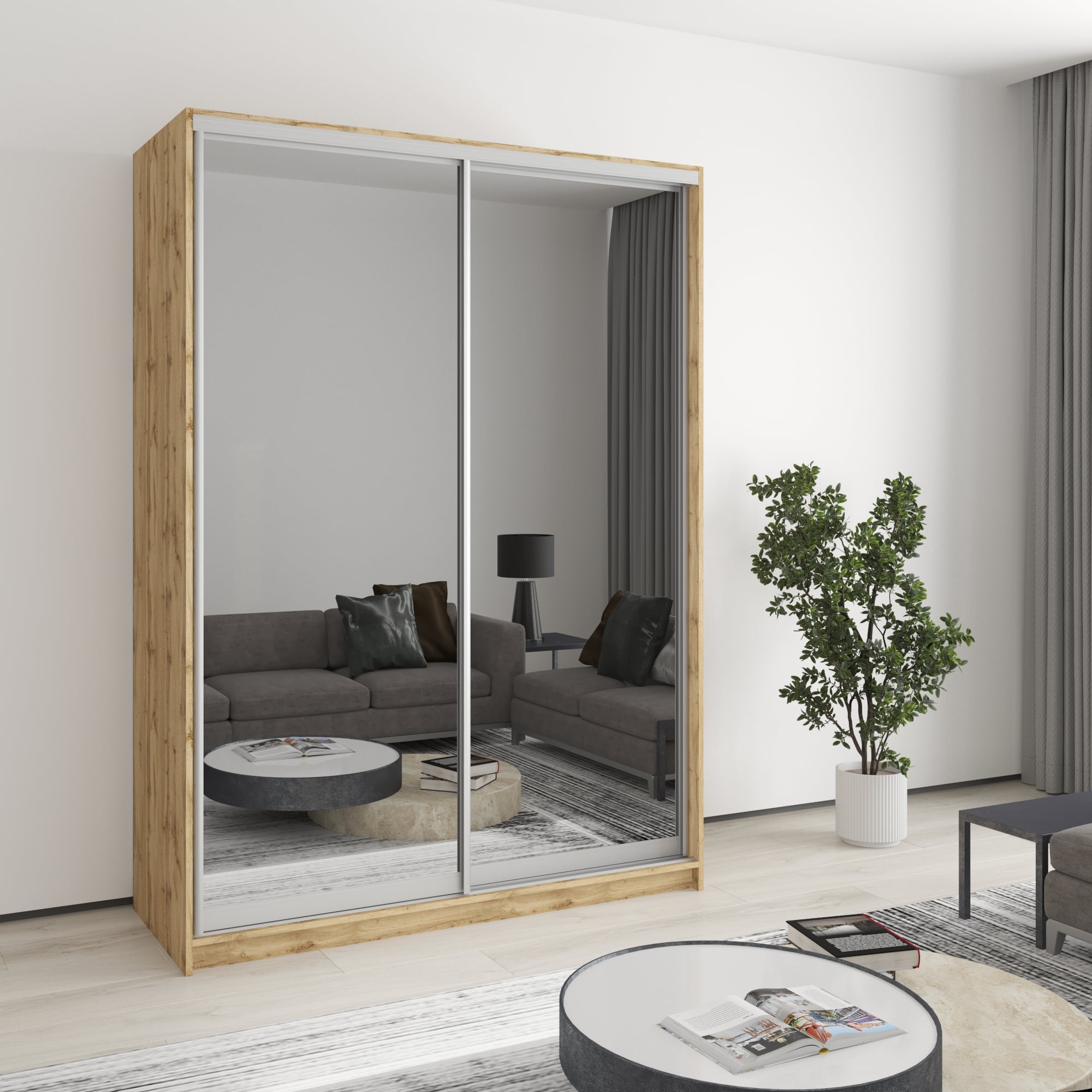 Шкаф-купе двухдверный Mebel Star Комбо AL MBS-3532 150х60х210 см Дуб тахо (1003864) Шкаф-купе двухдверный Mebel Star Комбо AL MBS-3532 150х60х210 см Дуб тахо (1003864)