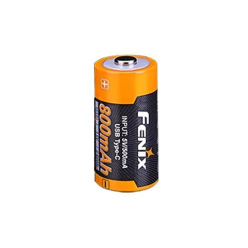 Аккумулятор Fenix 16340 800 mAh Li-ion с Type-C зарядкой Черно-желтый Аккумулятор Fenix 16340 800 mAh Li-ion с Type-C зарядкой Черно-желтый