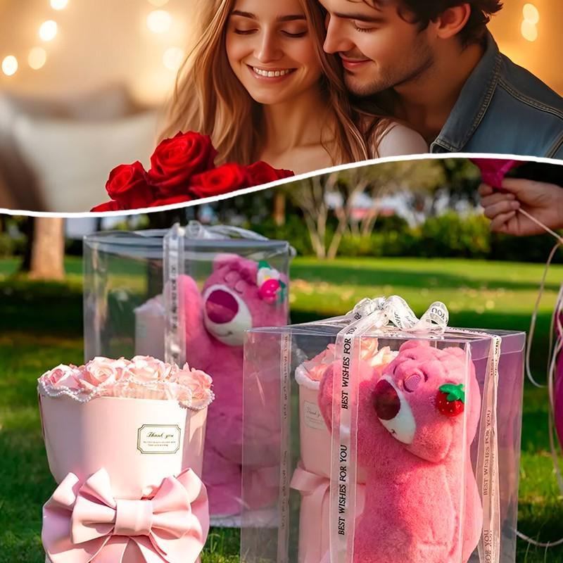 Мягкая игрушка Мишка LED с букетом цветов из мыла - фото 6 Мягкая игрушка Мишка LED с букетом цветов из мыла - фото 6