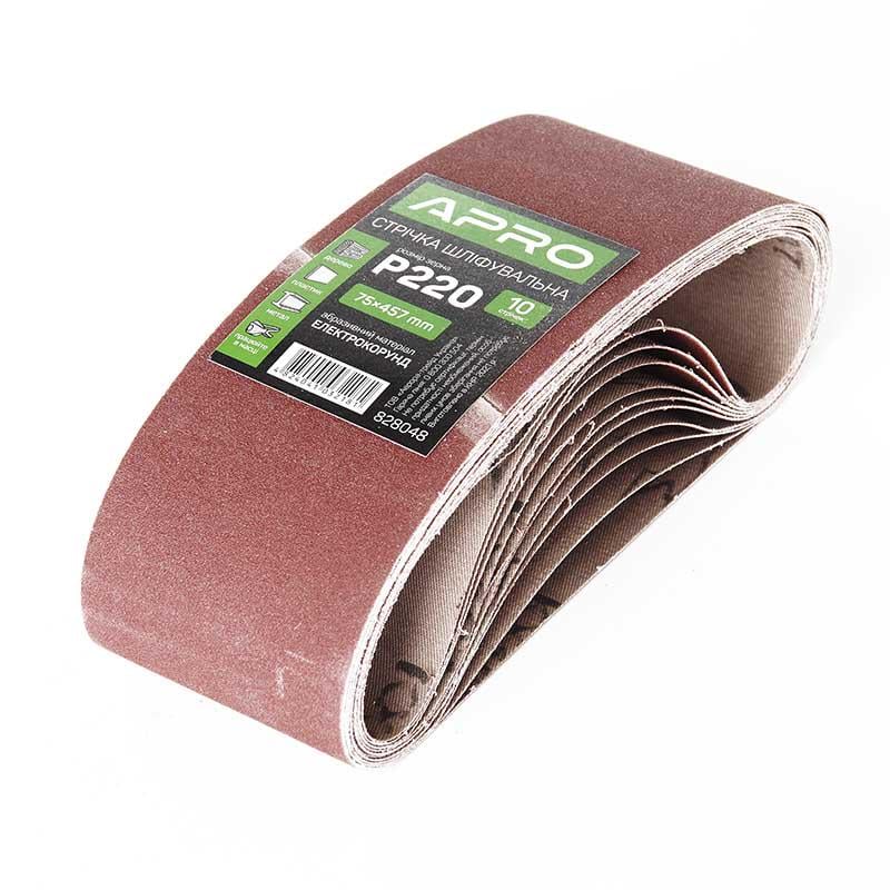 Стрічка шліфувальна нескінченна Apro P220 75x457 мм 10 шт. (18665534) - фото 1 Стрічка шліфувальна нескінченна Apro P220 75x457 мм 10 шт. (18665534) - фото 1