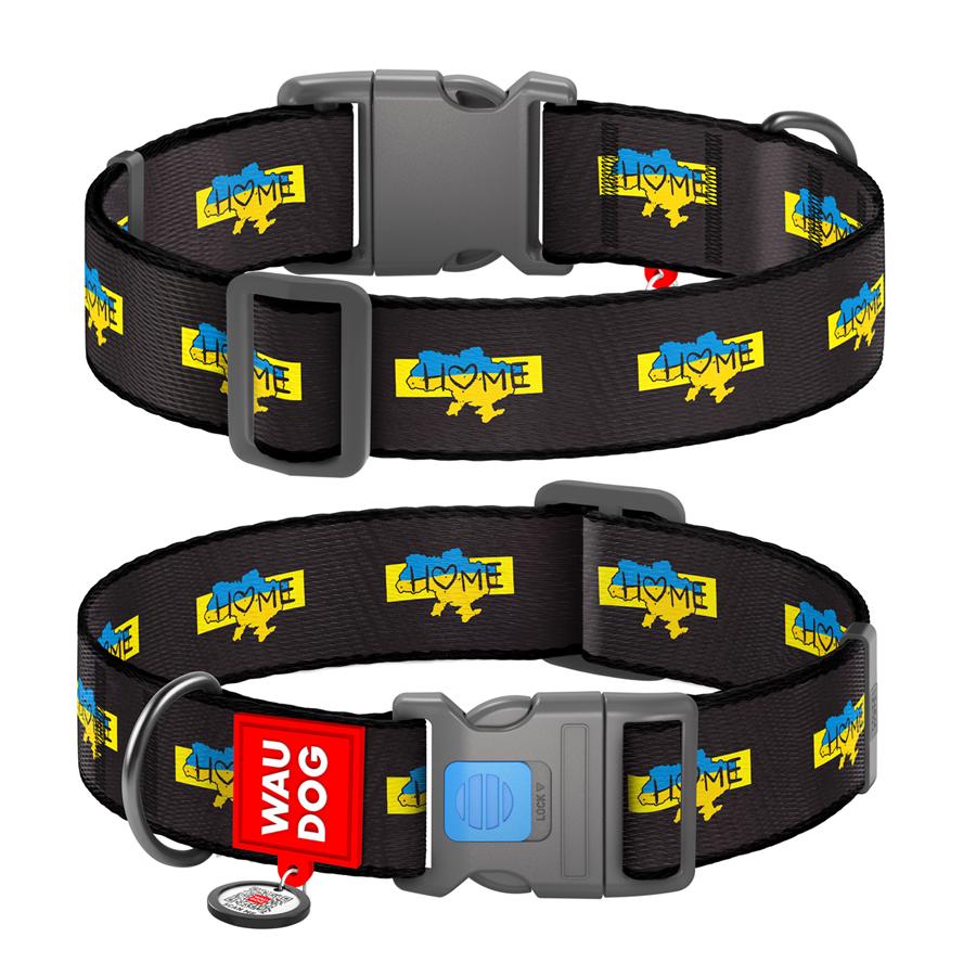 Ошейник для собак с QR-паспортом Waudog Nylon Дом пластиковый фастекс XXL 35 мм 46-70 см Black (284-0230) - фото 1 Ошейник для собак с QR-паспортом Waudog Nylon Дом пластиковый фастекс XXL 35 мм 46-70 см Black (284-0230) - фото 1